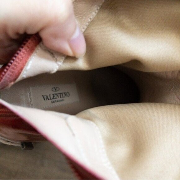 Valentino Garavani 40mm Faux Patent Leather Over The Knee Boot 36 6 Cherry Red - Picture 14 of 15